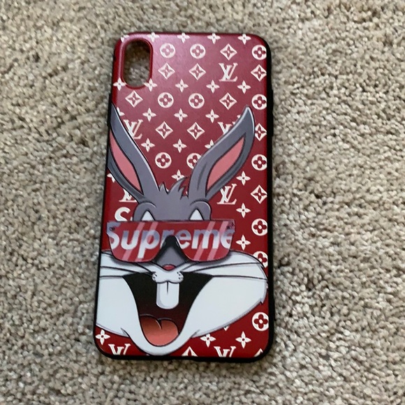Supreme iPhone XS Max Louis Vuitton red case